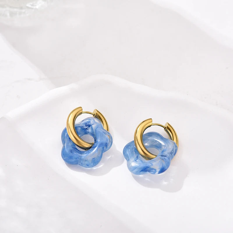 Flower Resin Acrylic Earrings