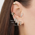 Gold-Plated Huggie with CZ Zircon Earrings