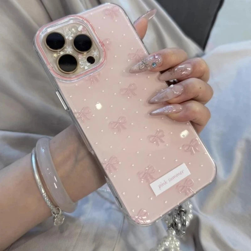Cute Pink Bowknot Pattern Phone Case