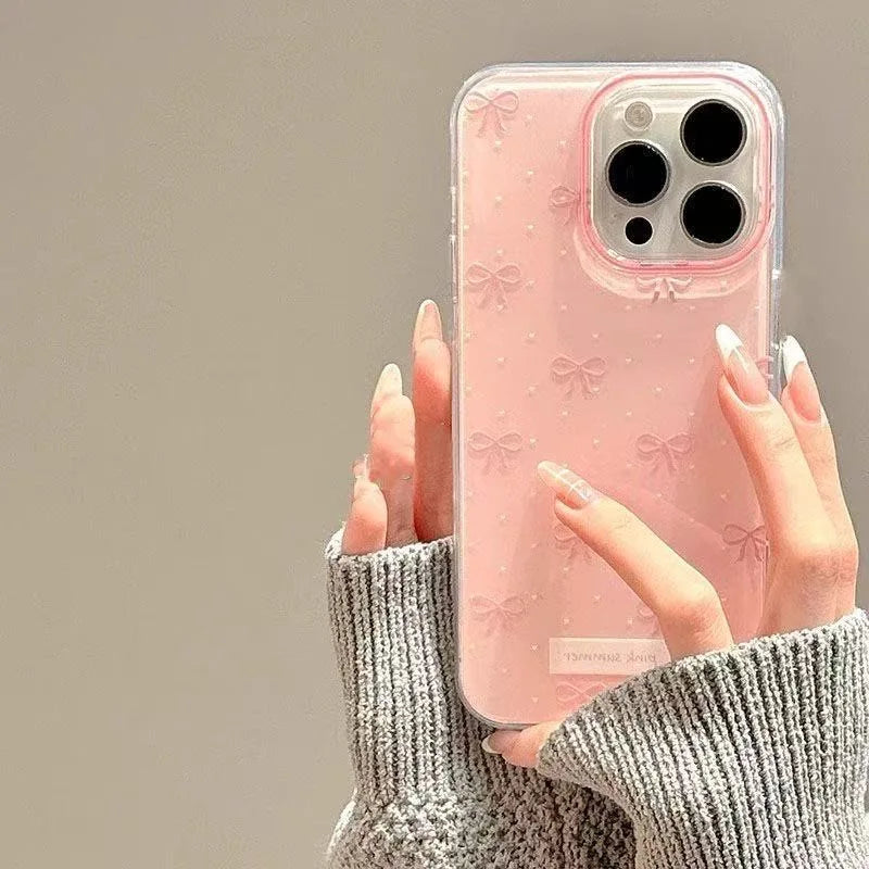 Cute Pink Bowknot Pattern Phone Case