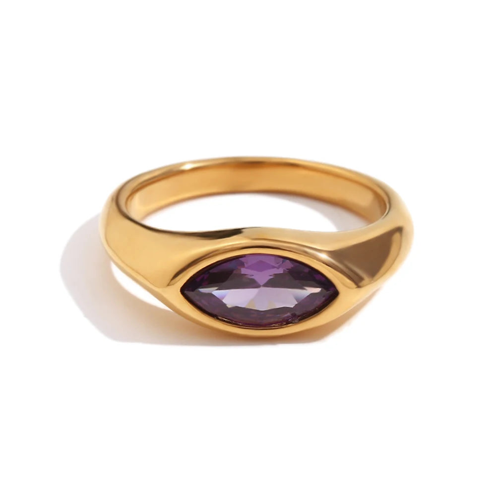 Horse Eye Zircon Ring