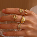 Tiny Gold Color Zircon Rings