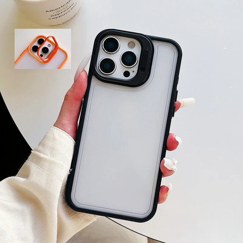Matte Transparent Lnvisible Lens Bracket Phone Case