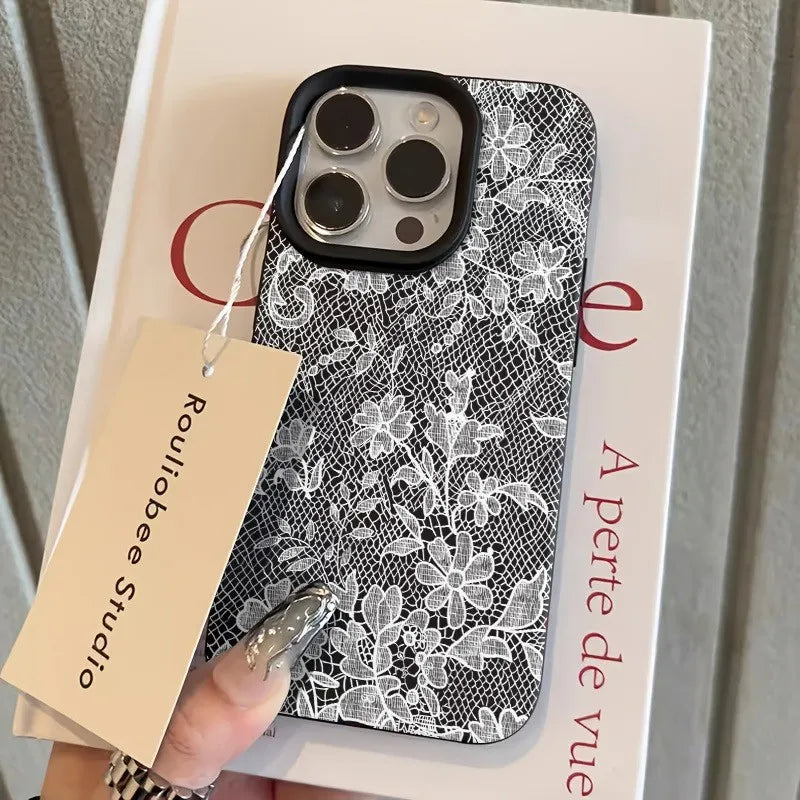 White Lace Lichee pattern Phone Case