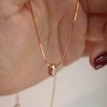 Rose Gold Bean Pendant Necklaces