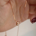 Rose Gold Bean Pendant Necklaces