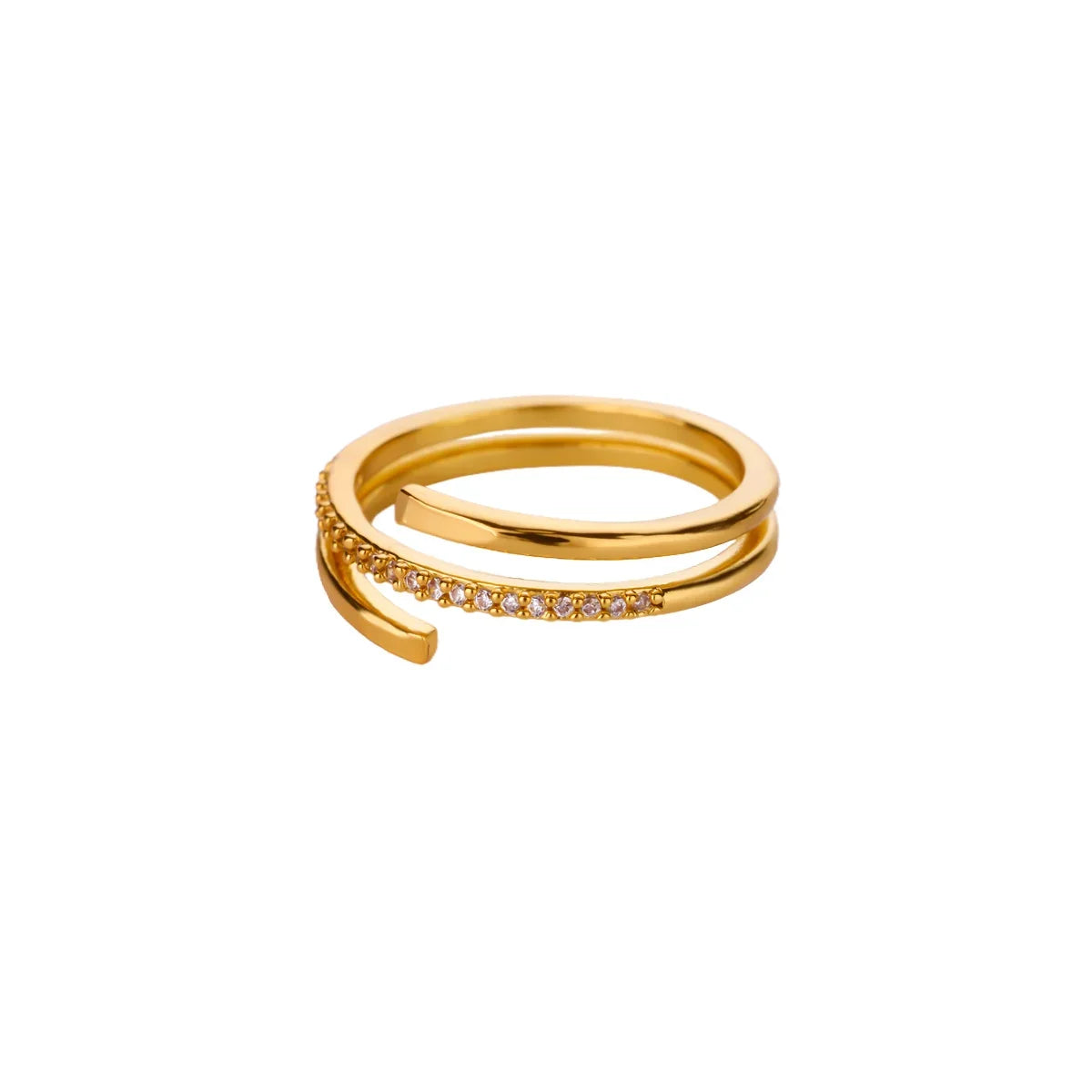 Tiny Gold Color Zircon Rings