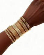 18K Gold-Plated Stainless Steel Weaving Mesh Chain Bracelet