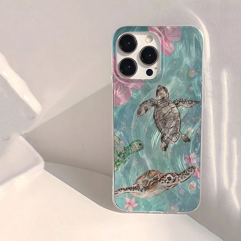 Sea Turtle Beach Pattern Phone Case For iPhone