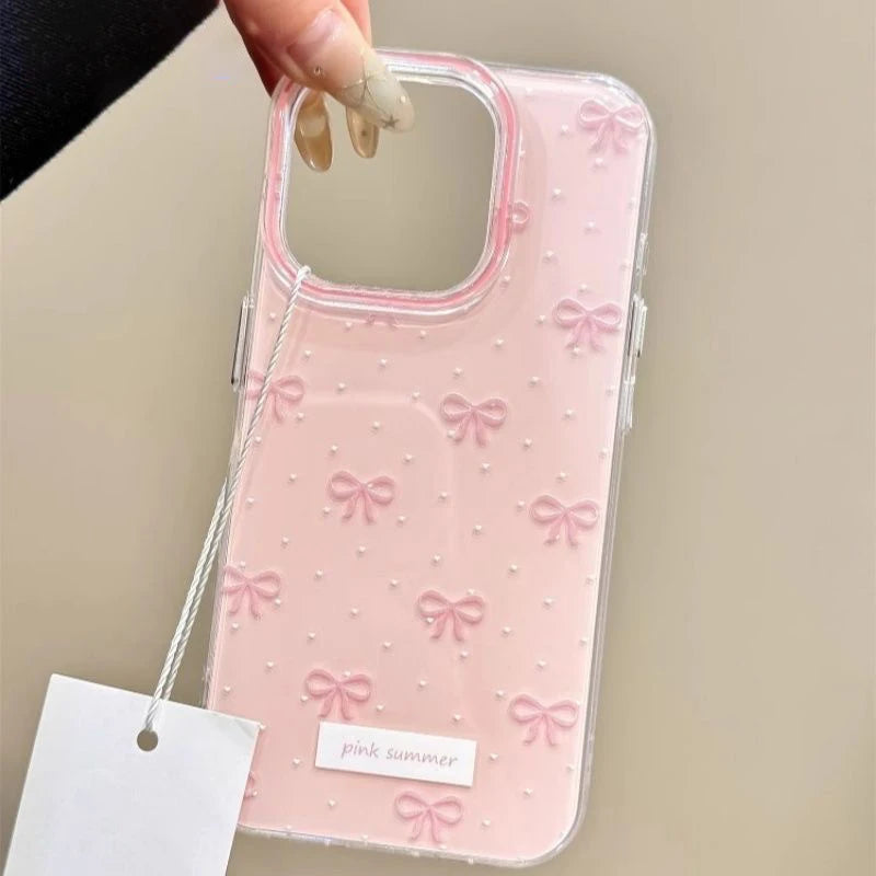 Cute Pink Bowknot Pattern Phone Case