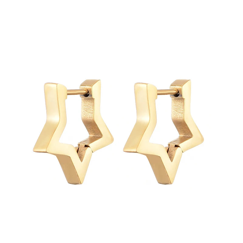 Hoop Earrings Star Oval Rectangle Round Triangle