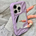 Wave style makeup mirror phone case