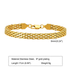 18K Gold-Plated Stainless Steel Weaving Mesh Chain Bracelet