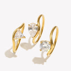Wave Drop Round Zircon Ring