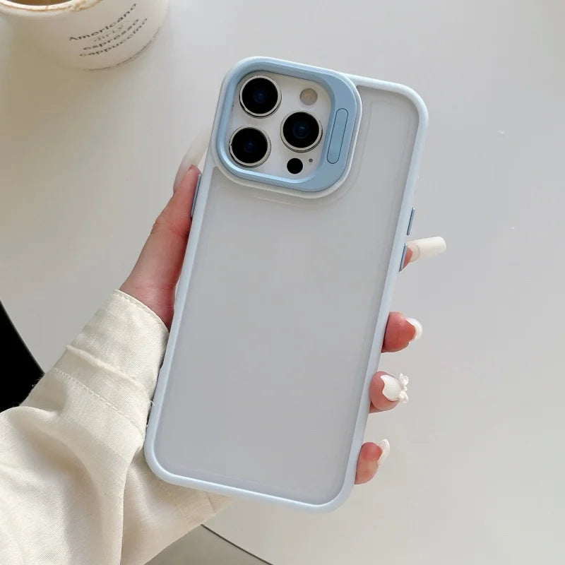 Matte Transparent Lnvisible Lens Bracket Phone Case