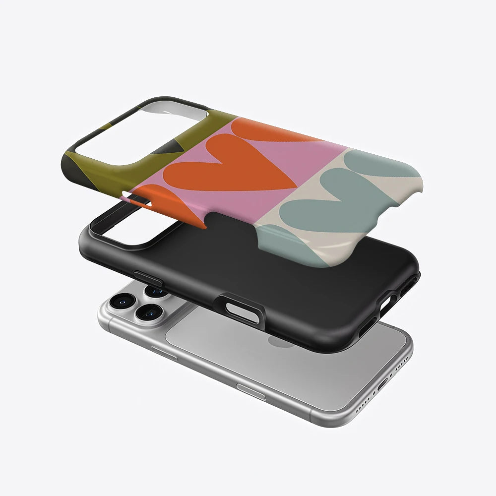 Retro Multi - Color Heart Phone Case