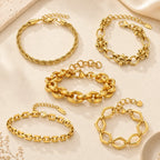 Gold Plated Chunky Stainless Steel Bracelet