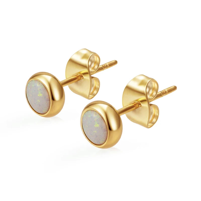 Needle Zircon Round Earrings