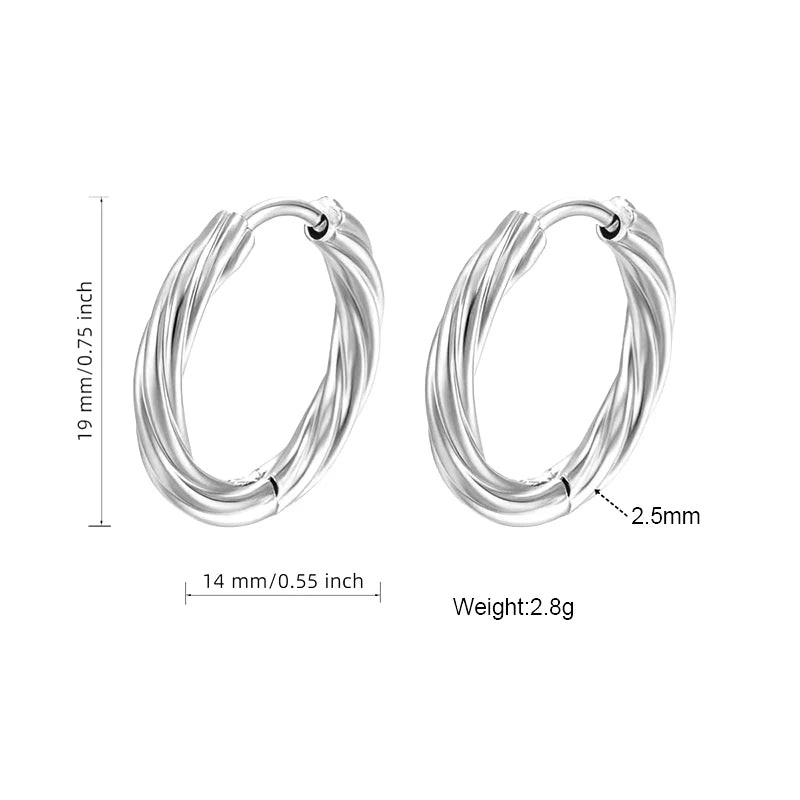 Twisted Round Hoop Earrings
