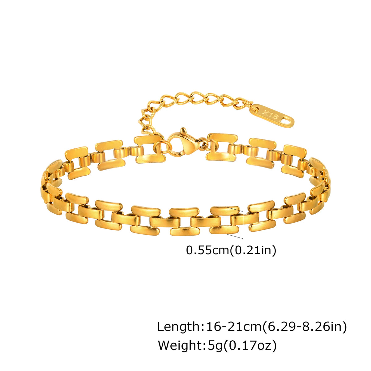 Gold Plated Chunky Stainless Steel Bracelet