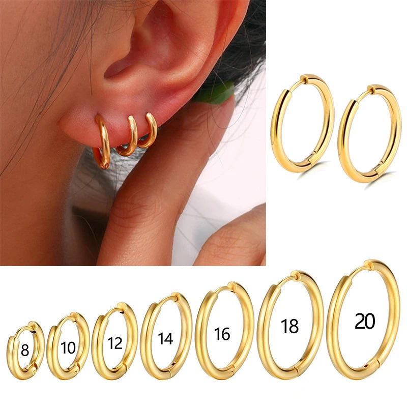 Round Hoop Earrings
